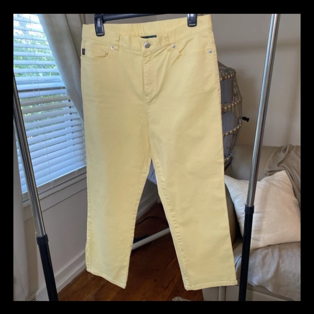 Lauren Jeans Co. Ralph Lauren Jeans Women’s 10P Yellow Denim Straight Ankle Logo